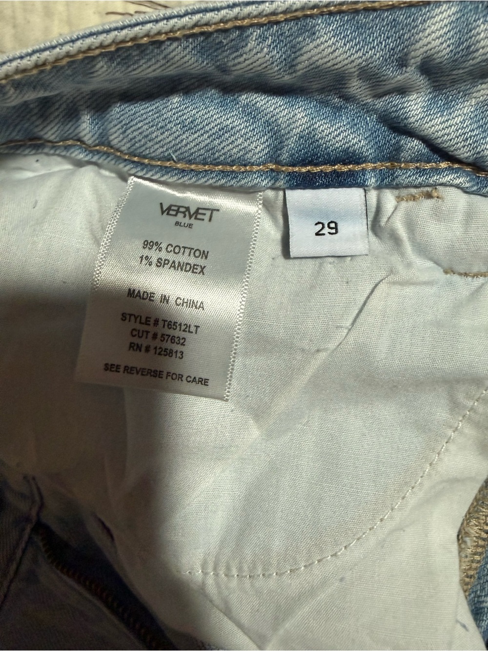 Vervet Light Blue High-Rise Wide Leg Jeans with Raw Hem - Picture 7 of 7